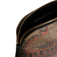 Grande pochette en toile enduite à motif check et imprimé Doodle - Classic Check & Black