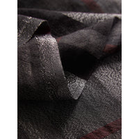 Écharpe en laine et soie avec motif check métallisé - Charcoal