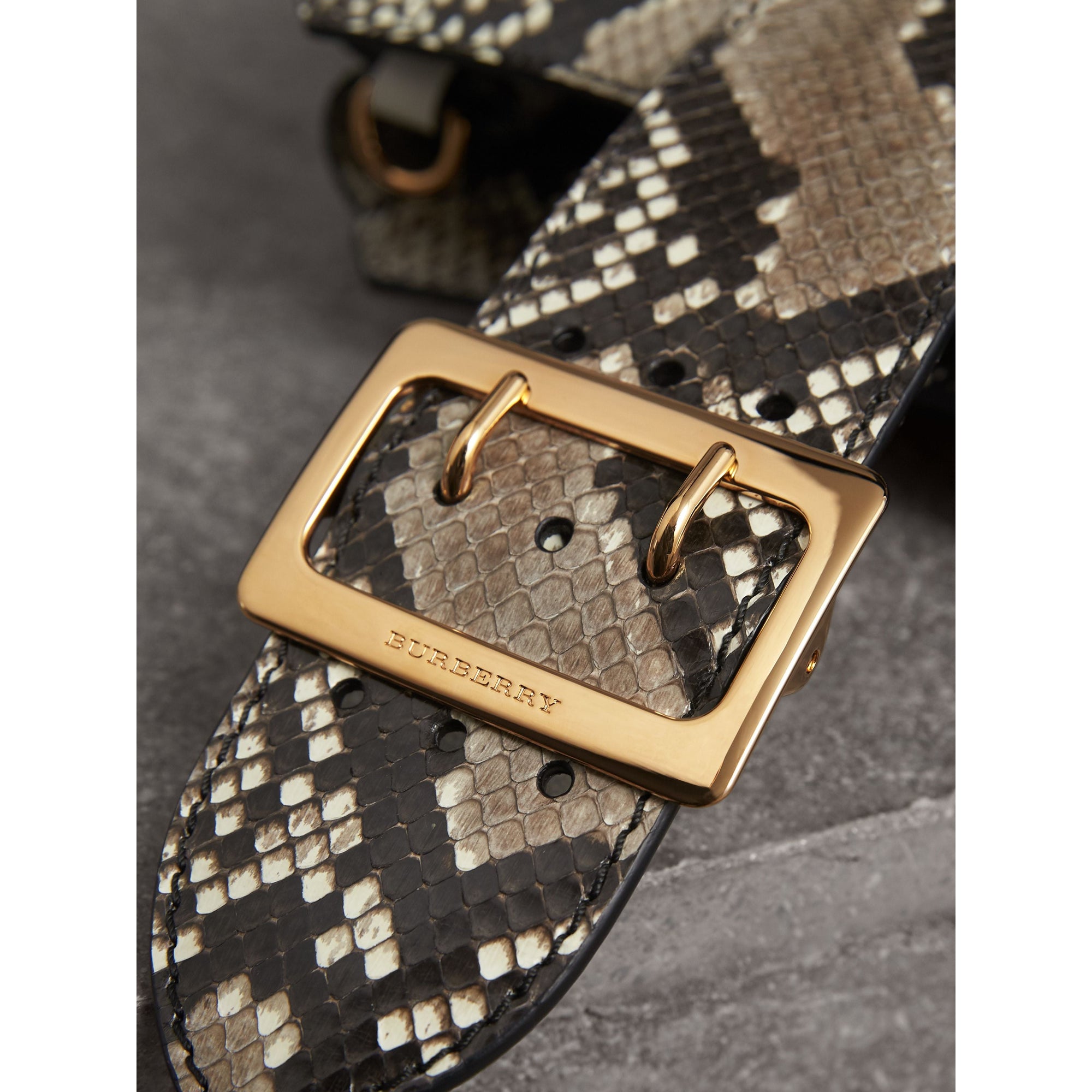 Petit sac tote The Buckle en python - Natural