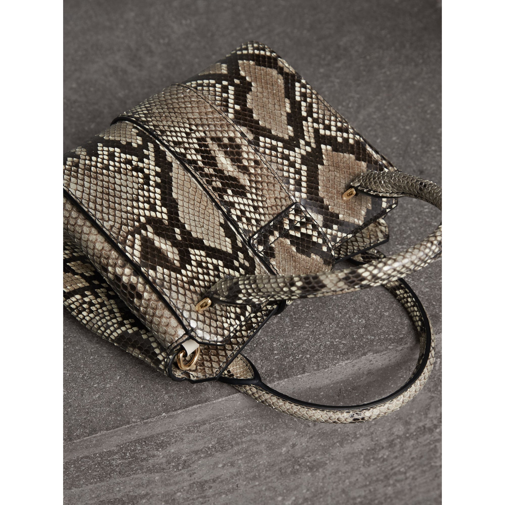 Petit sac tote The Buckle en python - Natural