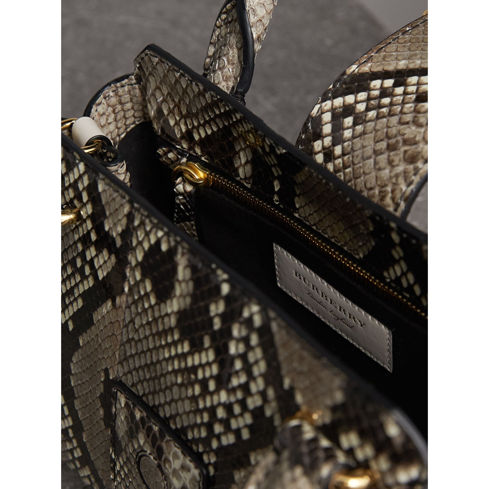Petit sac tote The Buckle en python - Natural