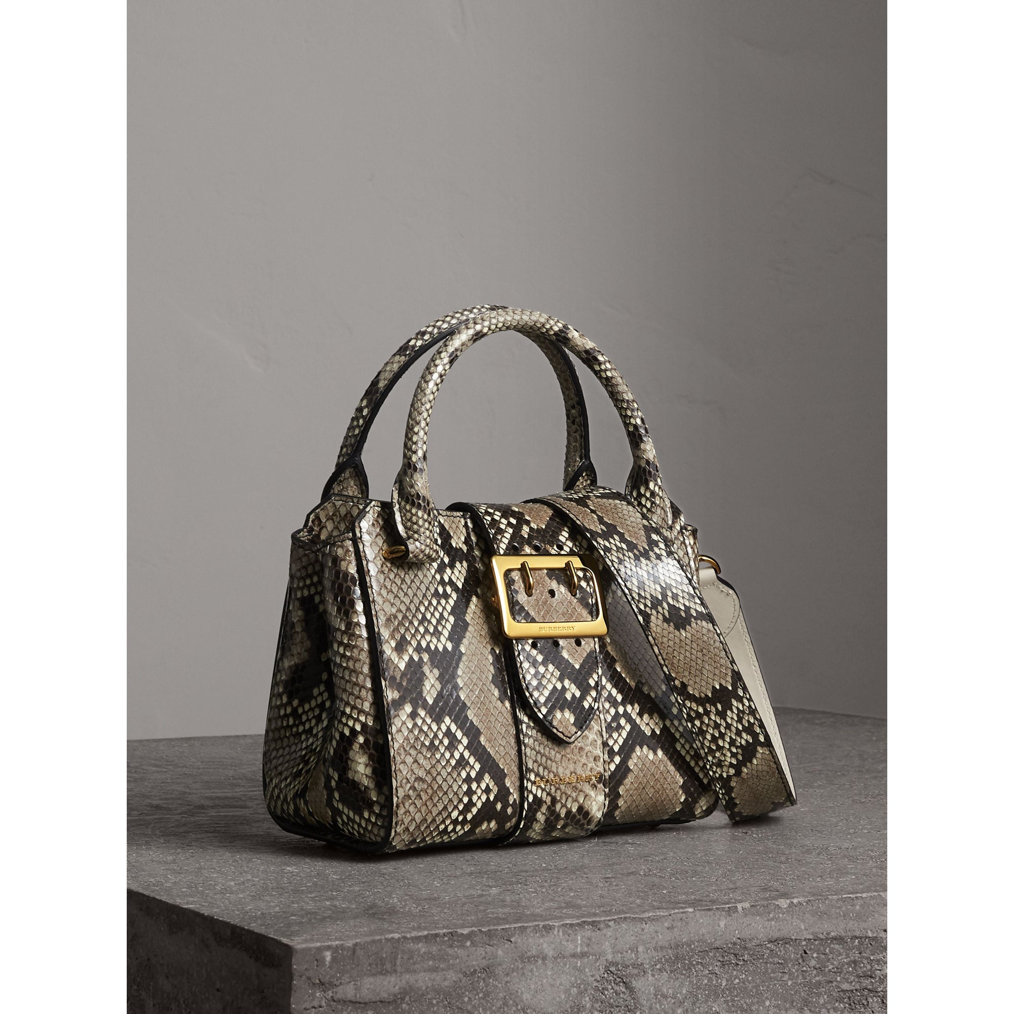 Petit sac tote The Buckle en python - Natural
