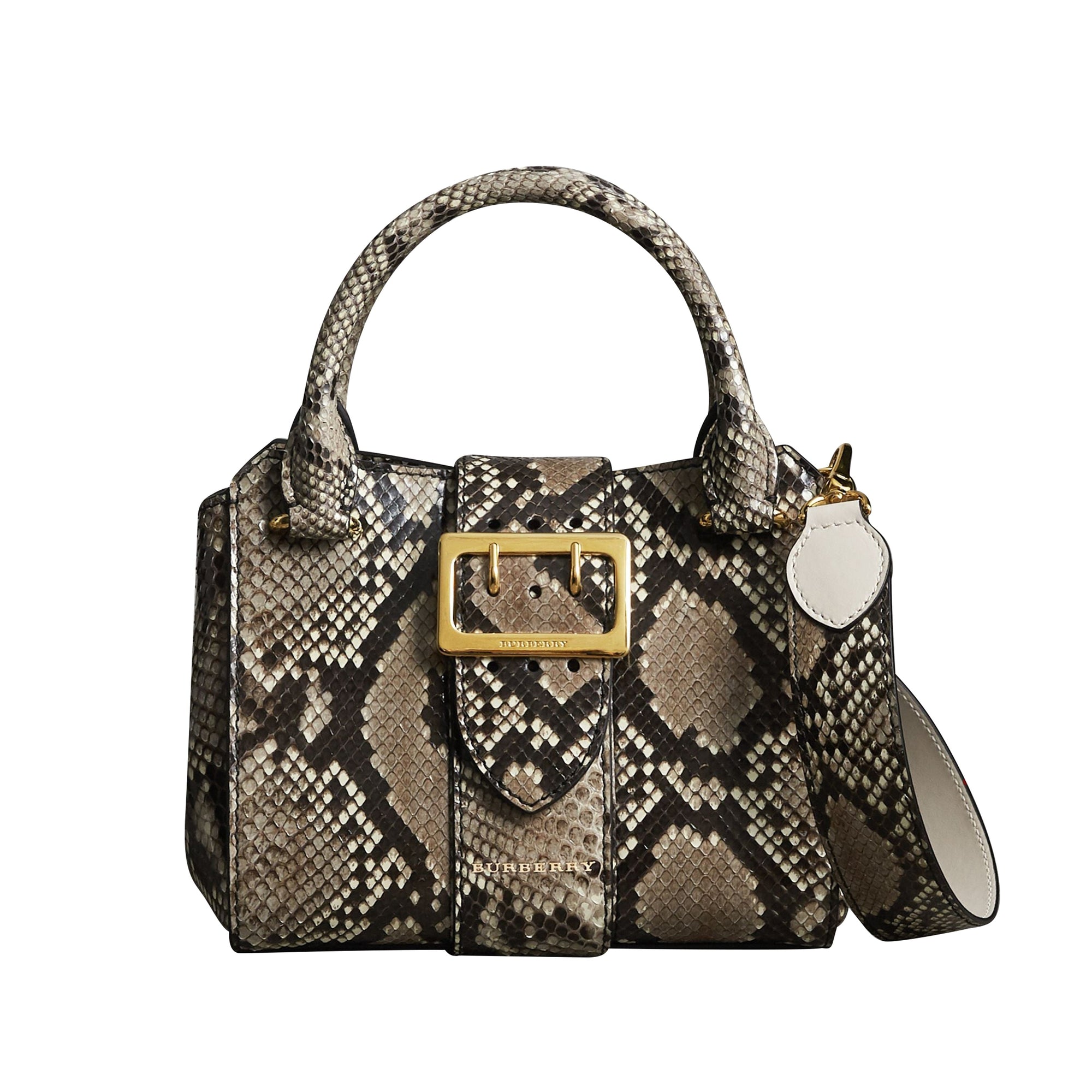 Petit sac tote The Buckle en python - Natural