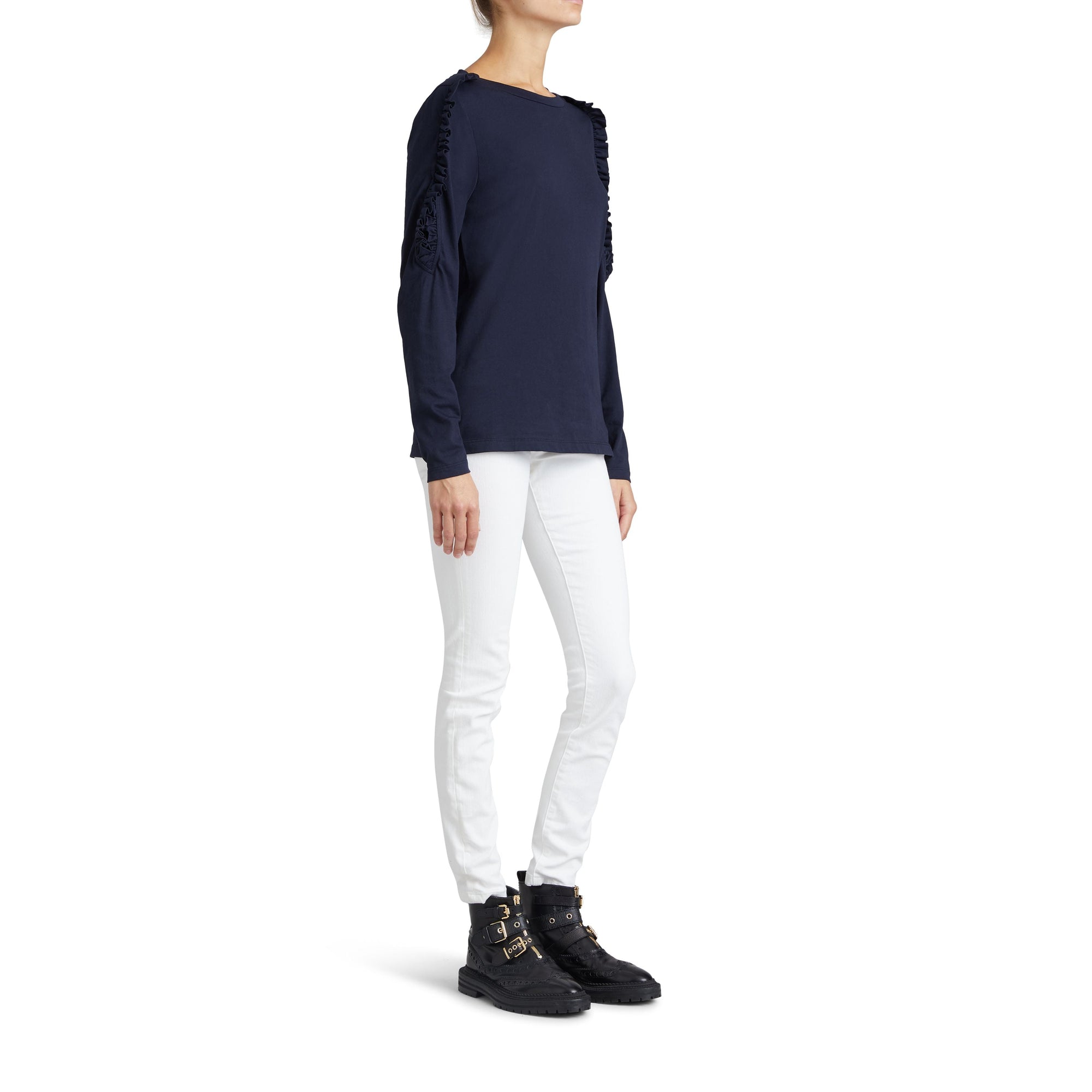 Haut en coton à volants - True Navy