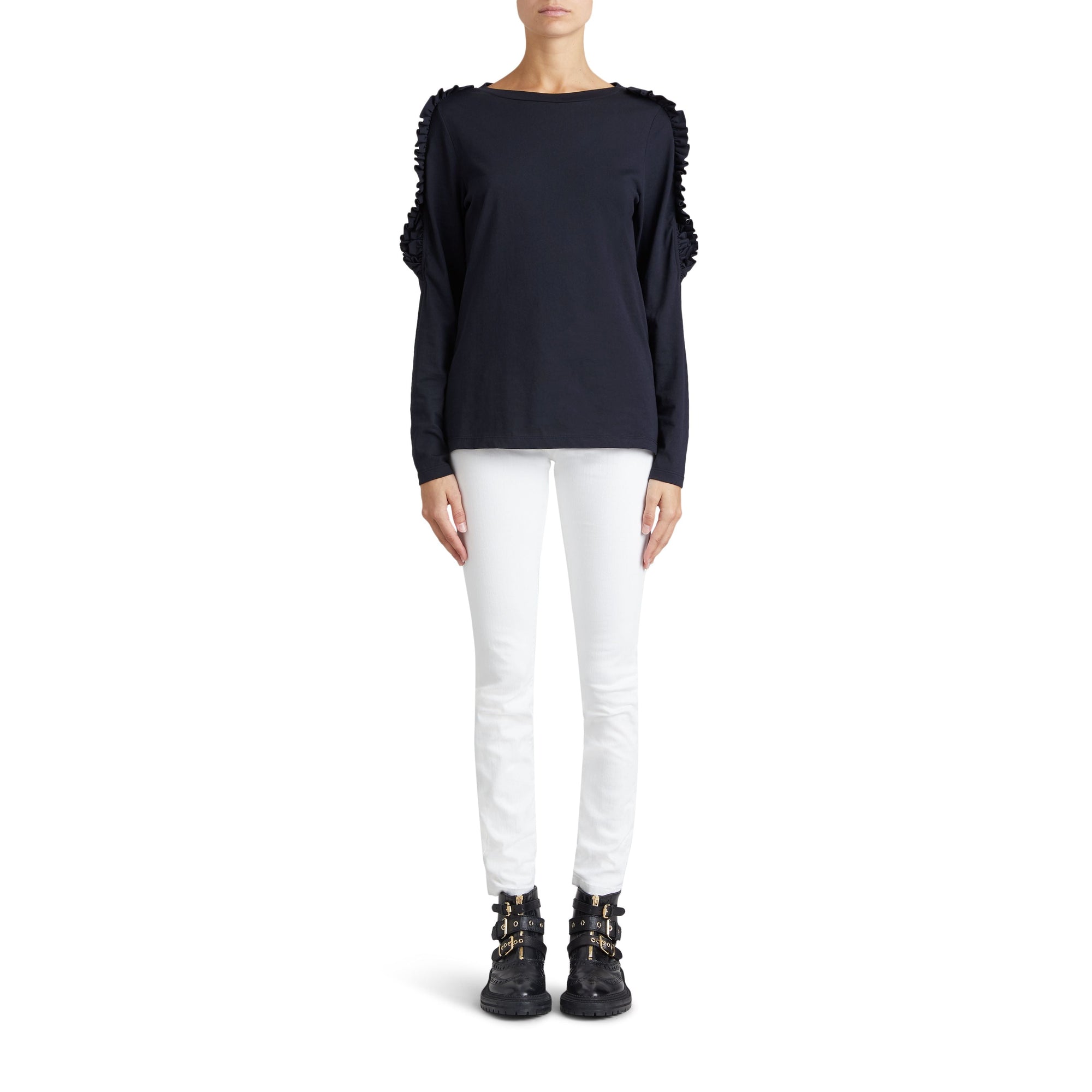 Haut en coton à volants - True Navy