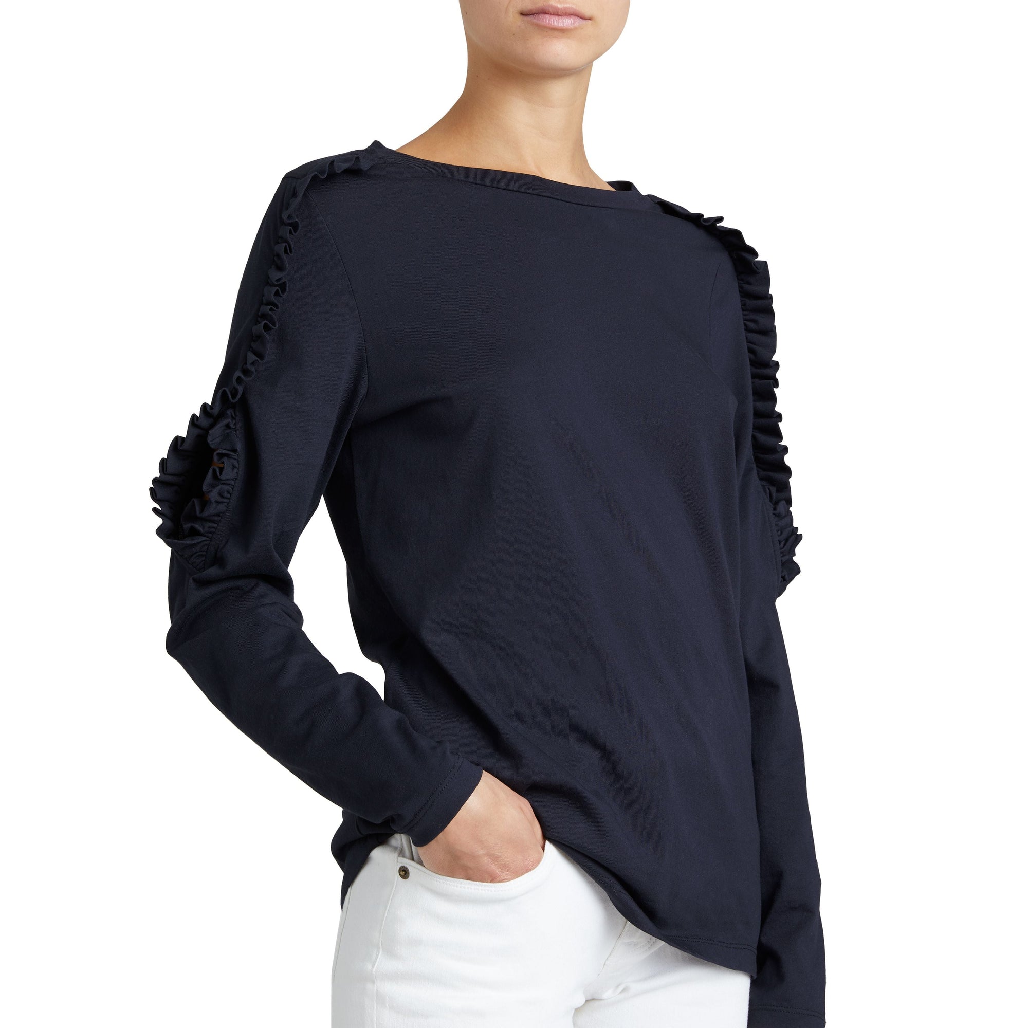 Haut en coton à volants - True Navy