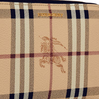 Portefeuille zippé en cuir à motif Haymarket check - Black