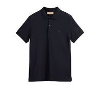 Polo en piqué de coton avec détails tartan - Dark Navy