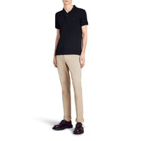Polo en piqué de coton avec détails tartan - Dark Navy