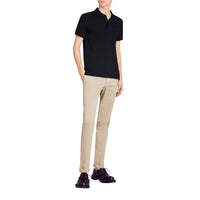 Polo en piqué de coton avec détails tartan - Dark Navy