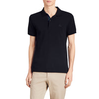Polo en piqué de coton avec détails tartan - Dark Navy