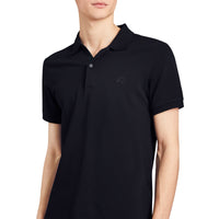 Polo en piqué de coton avec détails tartan - Dark Navy