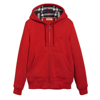 Haut en jersey à capuche à détails check - Military Red