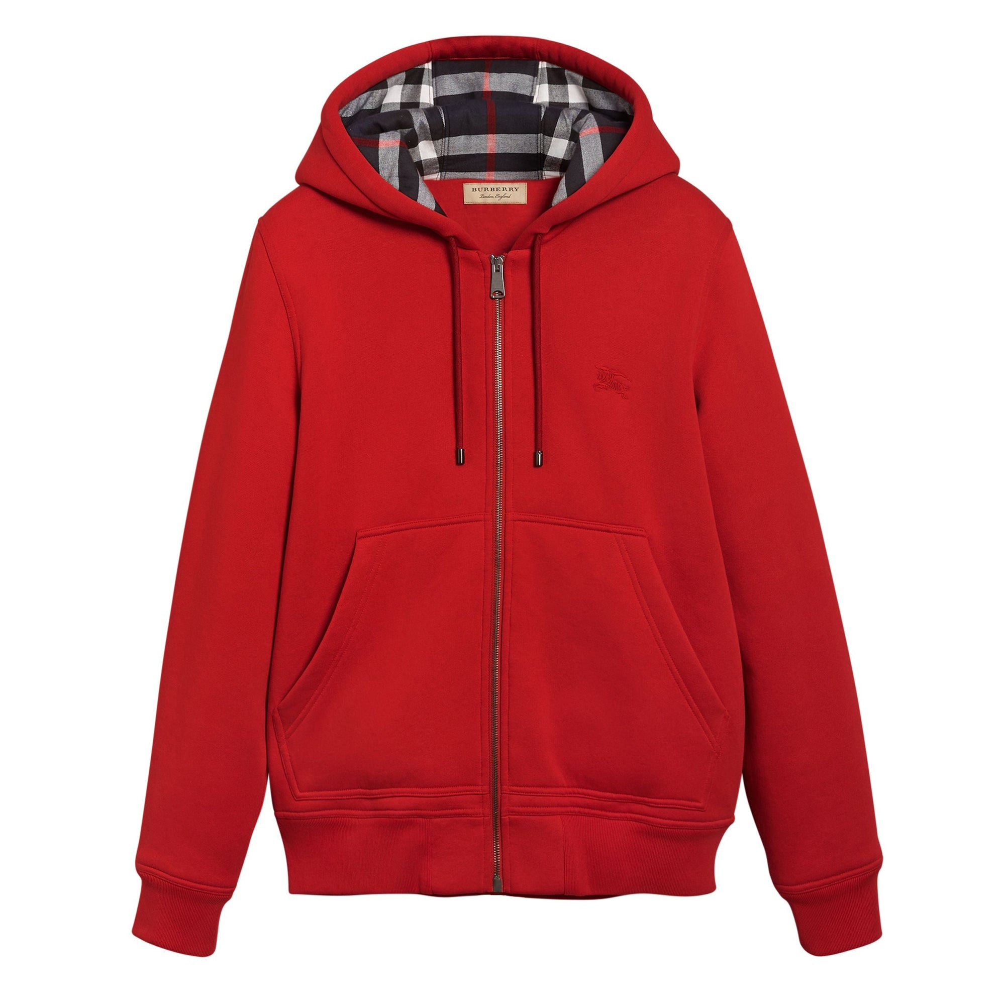 Haut en jersey à capuche à détails check - Military Red