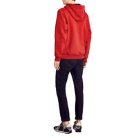 Haut en jersey à capuche à détails check - Military Red