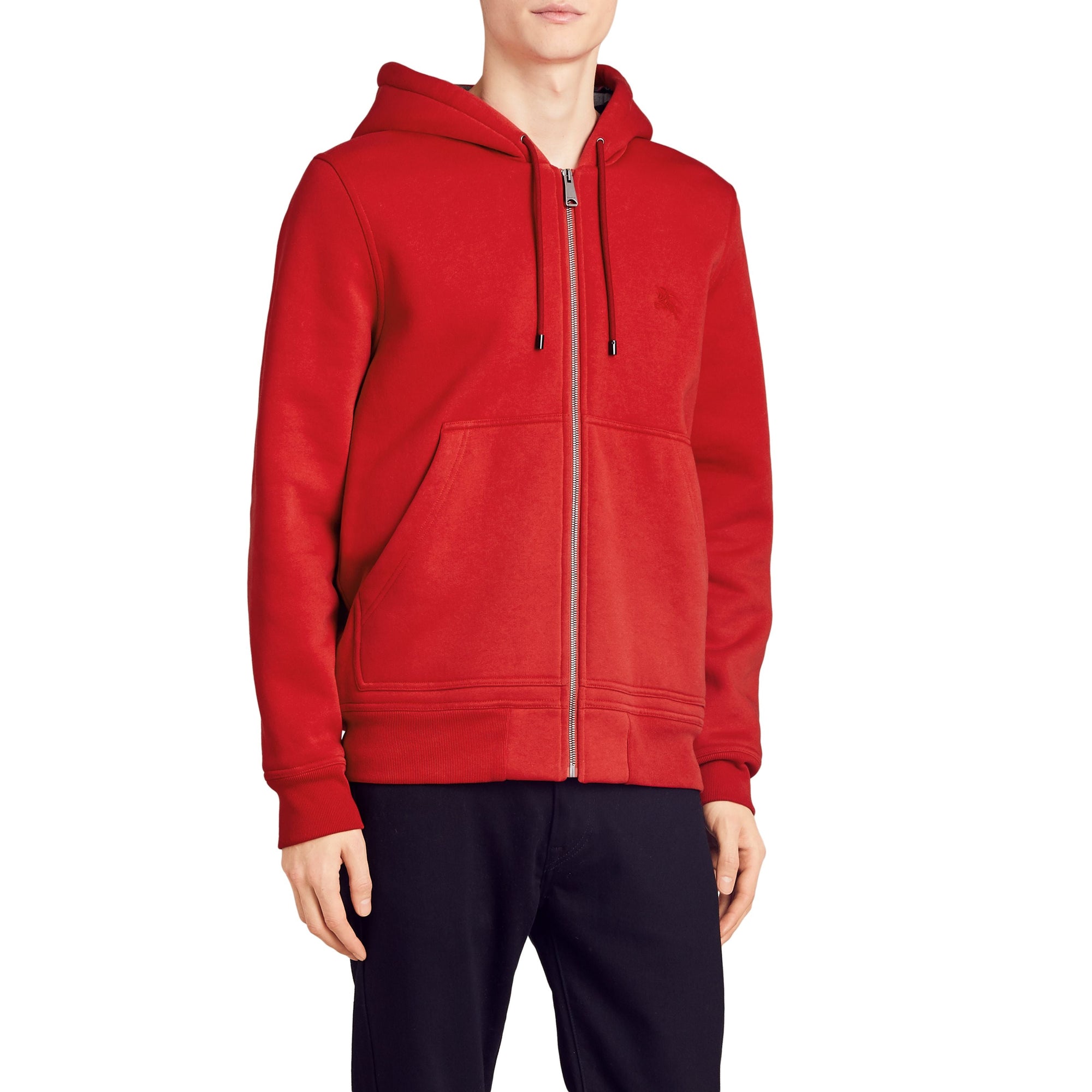 Haut en jersey à capuche à détails check - Military Red
