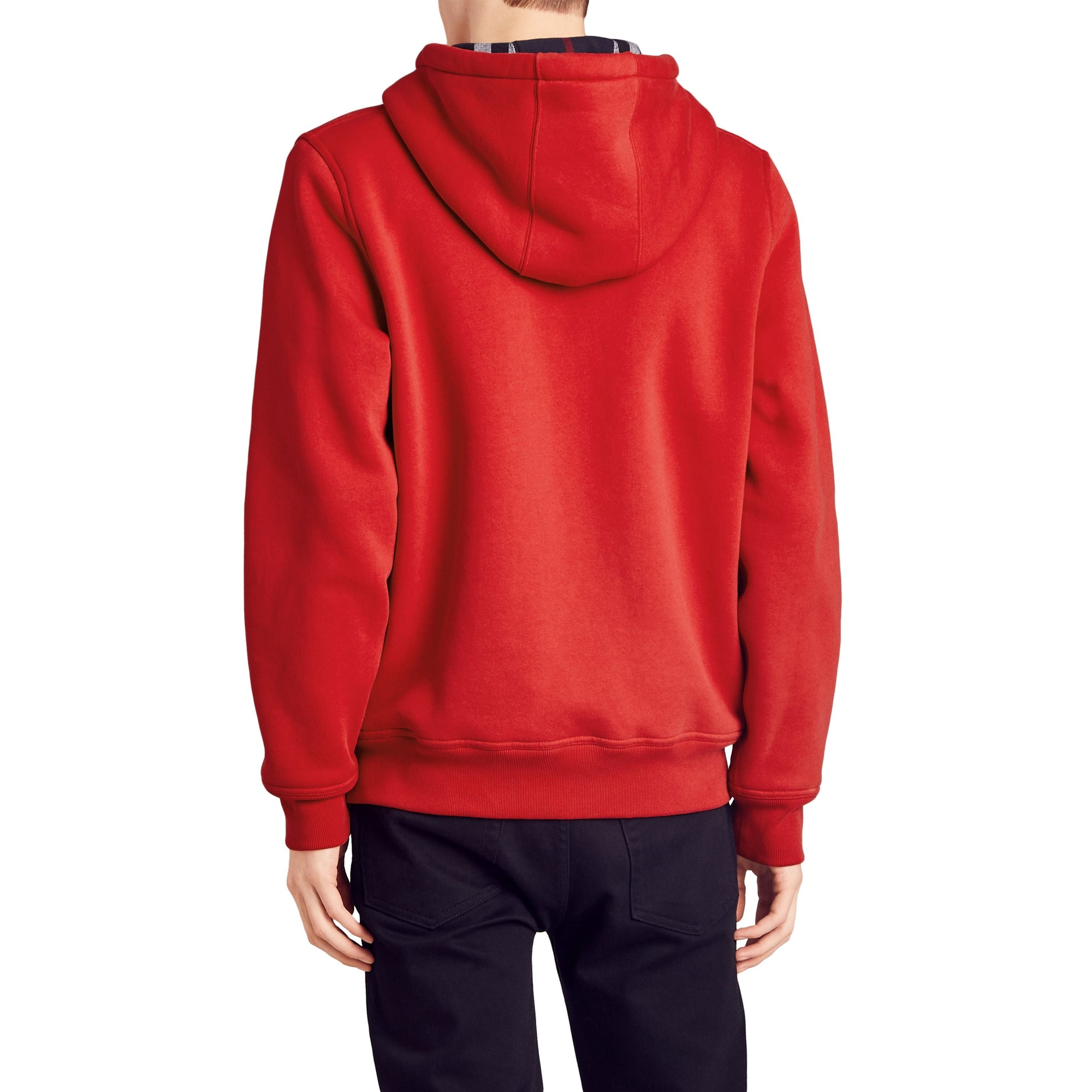 Haut en jersey à capuche à détails check - Military Red