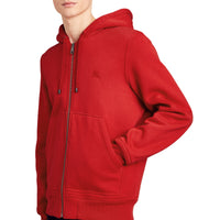 Haut en jersey à capuche à détails check - Military Red