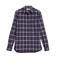 Chemise en coton à motif check - Navy