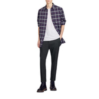 Chemise en coton à motif check - Navy
