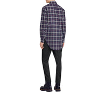Chemise en coton à motif check - Navy
