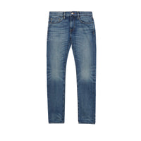 Jean de coupe slim en denim selvedge japonais délavé - Light Indigo