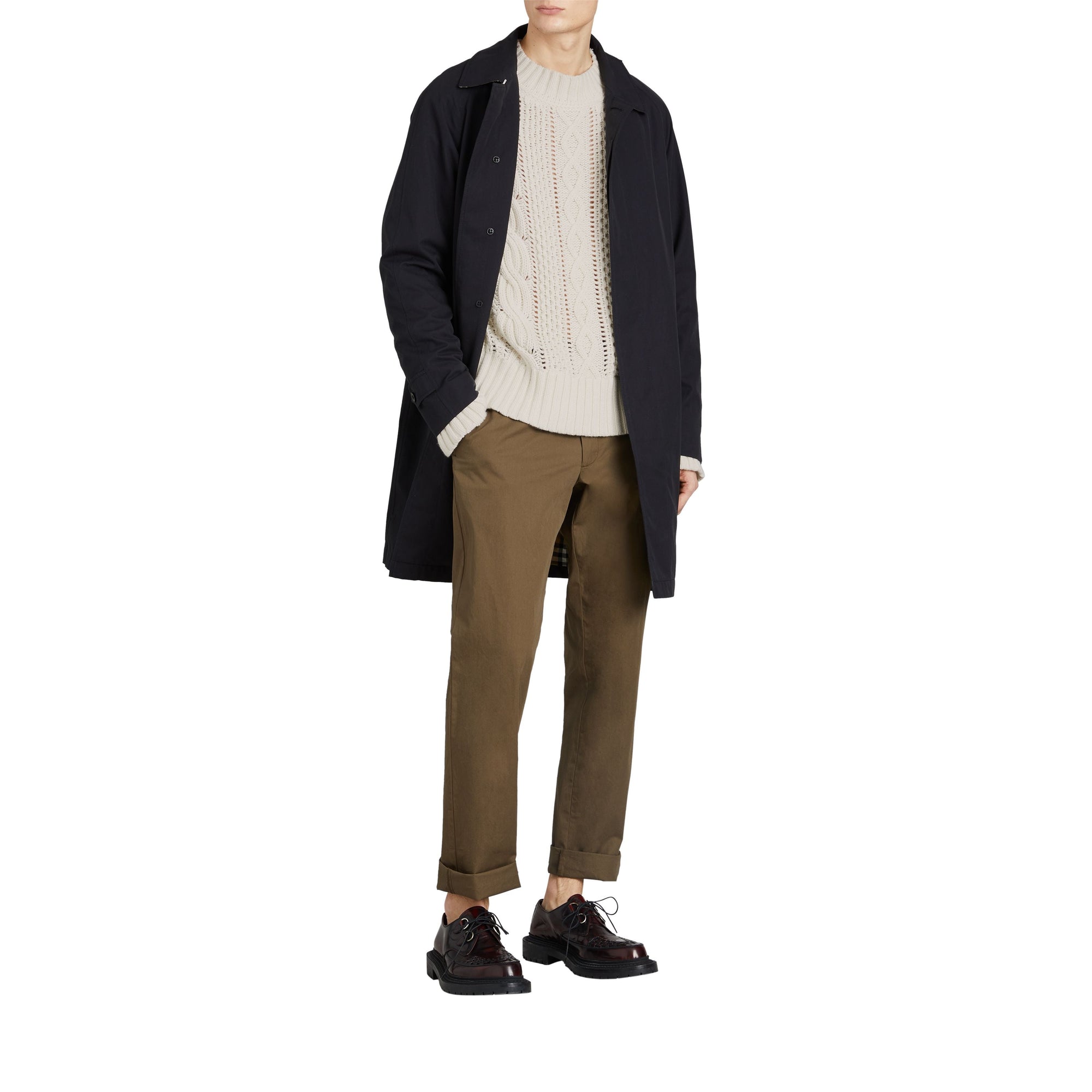 Pantalon chino en sergé de coton - Olive Green