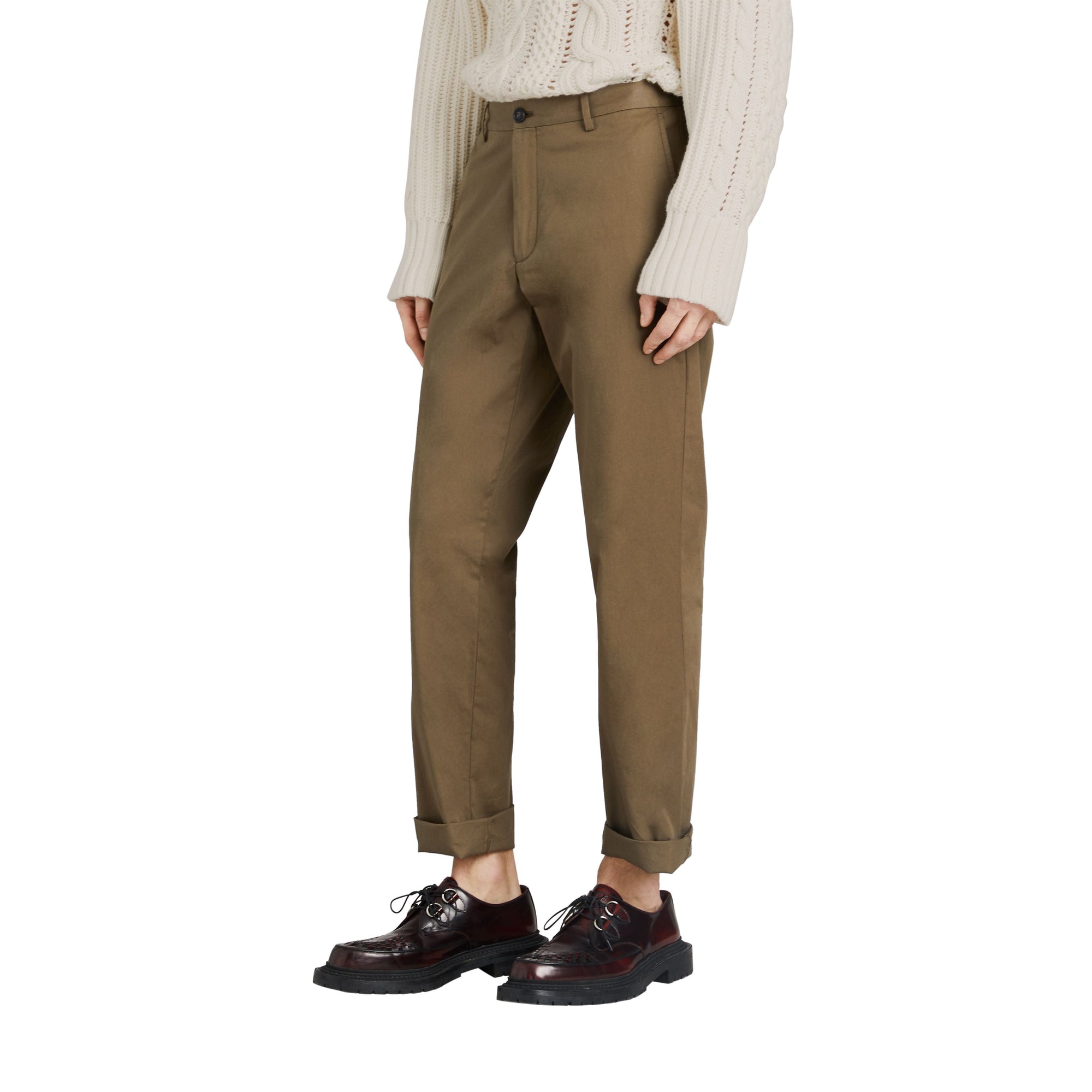 Pantalon chino en sergé de coton - Olive Green
