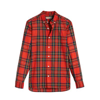 Chemise en coton tartan à col boutonné - Bright Red