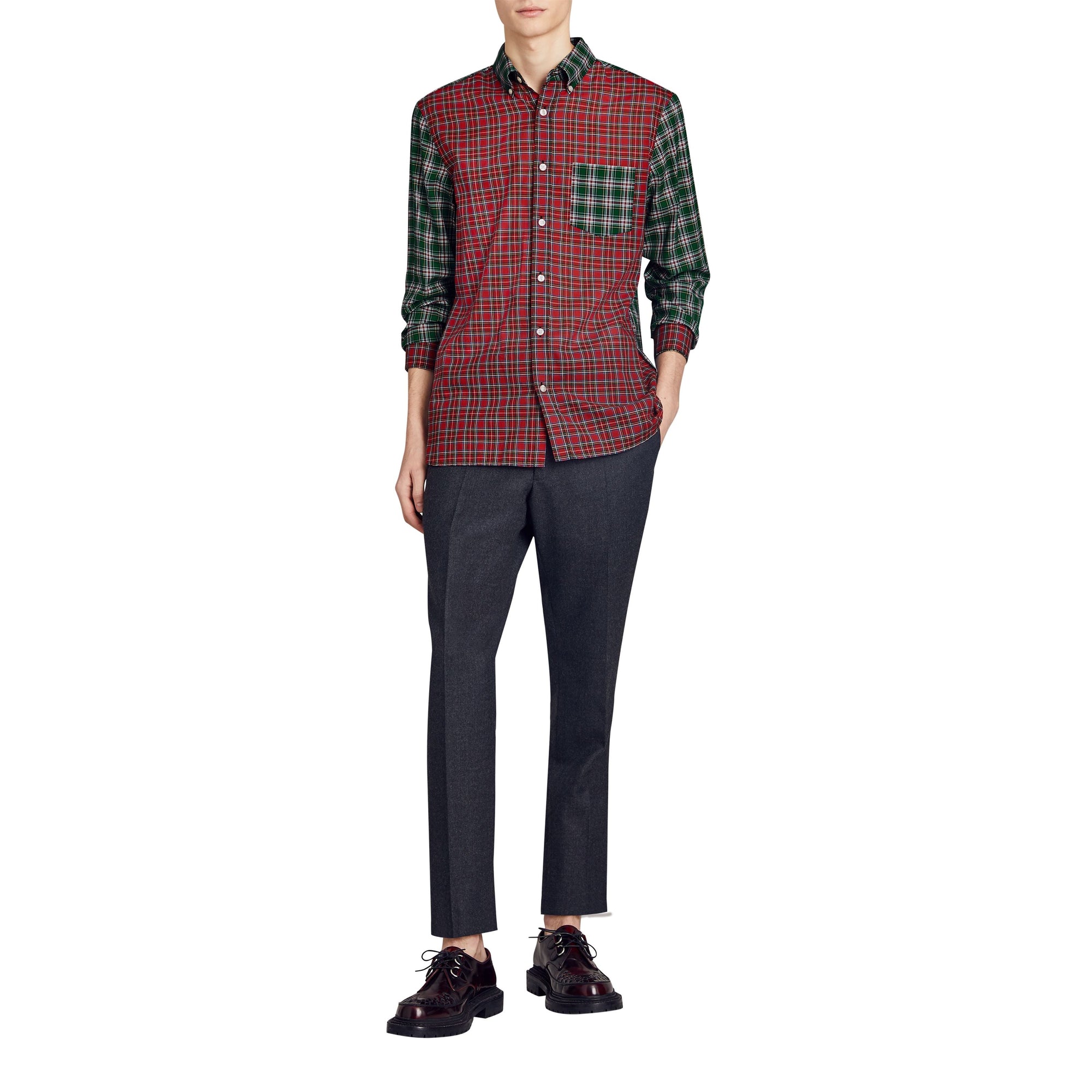 Chemise Oxford en coton tartan - Pine Green