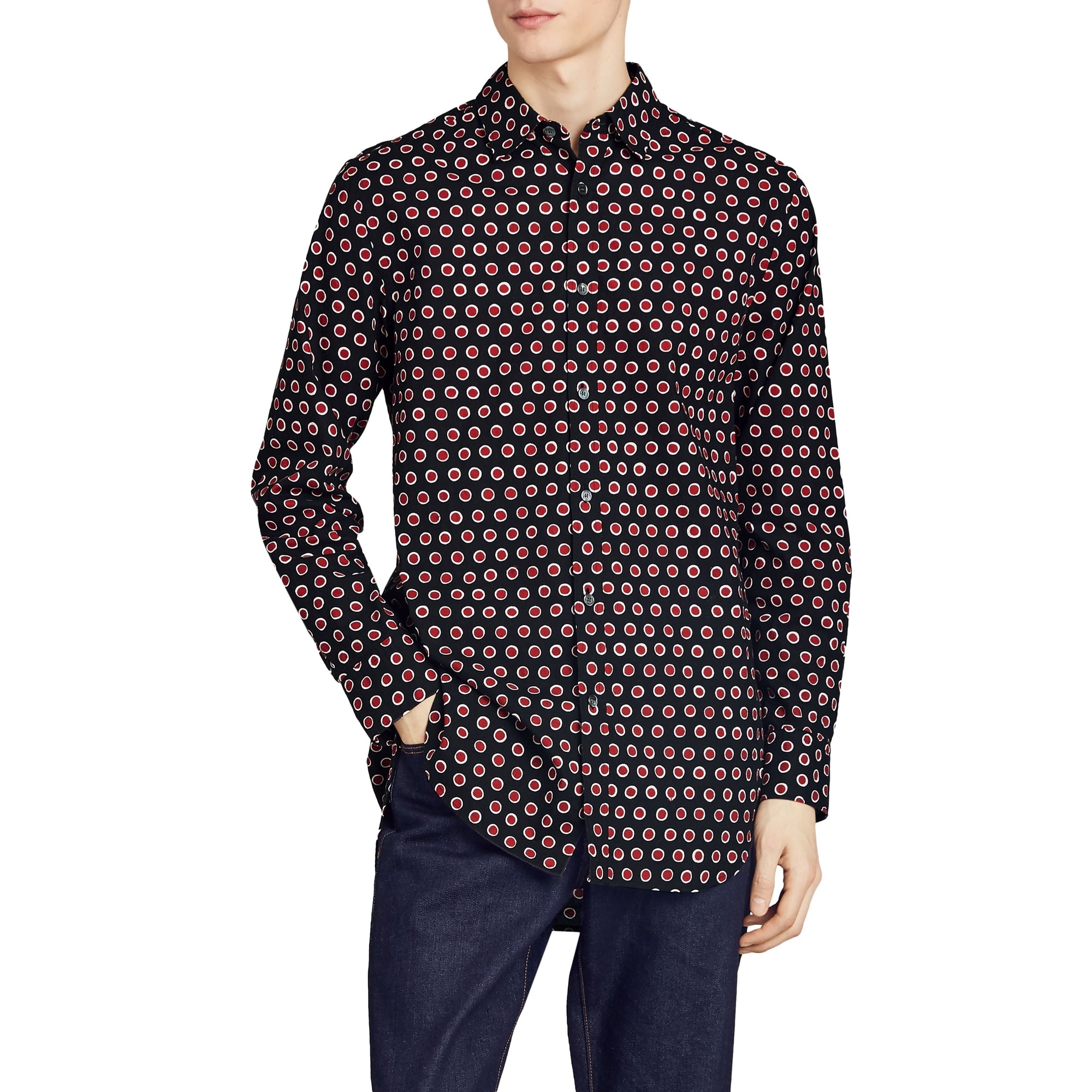 Chemise en coton avec imprimé à pois - Parade Red