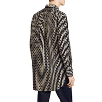 Chemise en coton à pois et rayures - Navy