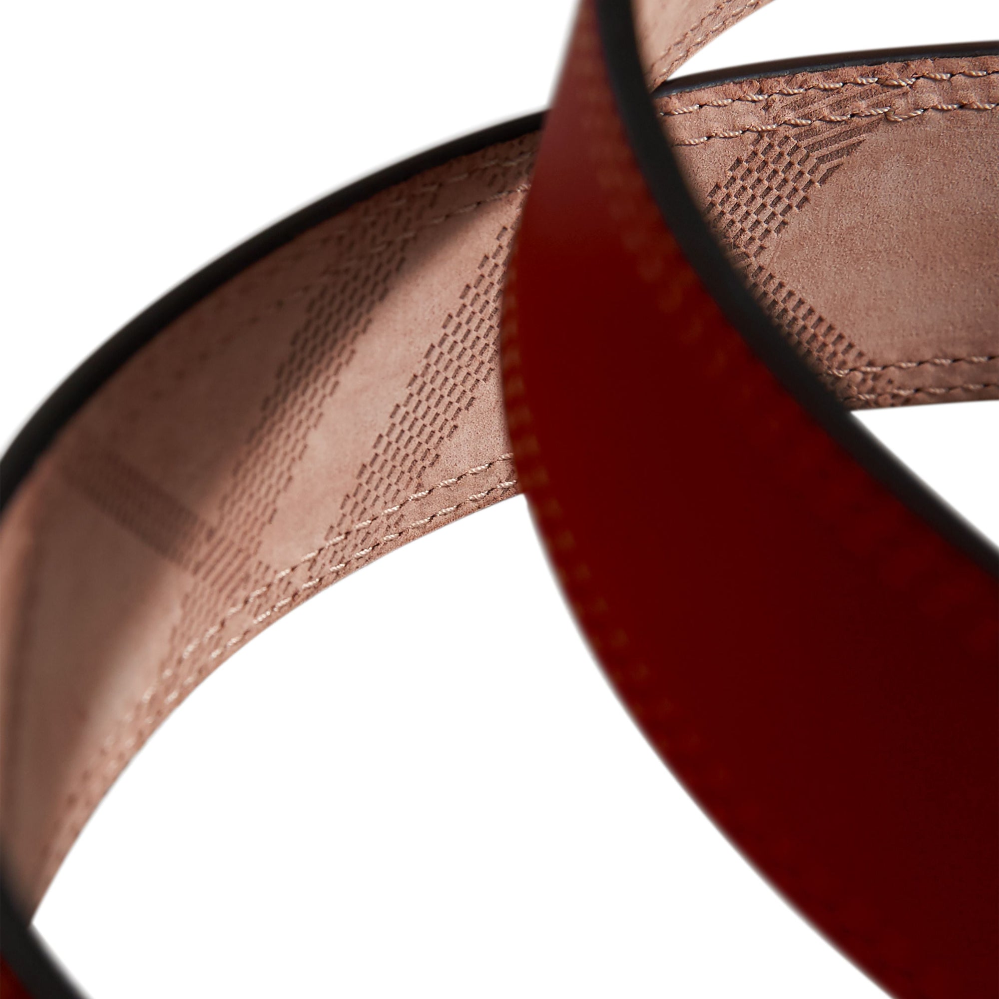 Ceinture en cuir avec surpiqûres - Burnt Sienna