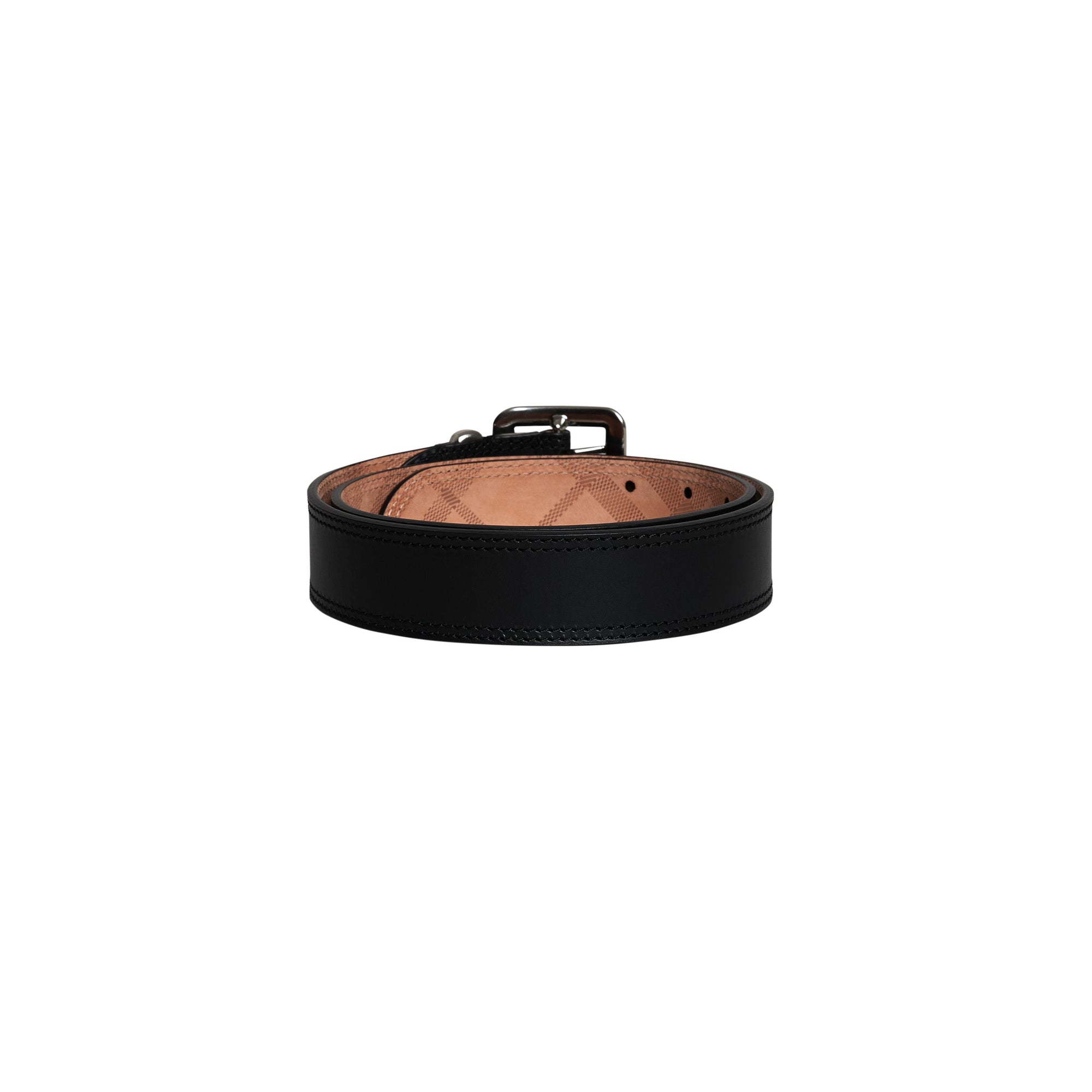 Ceinture en cuir avec surpiqûres - Black