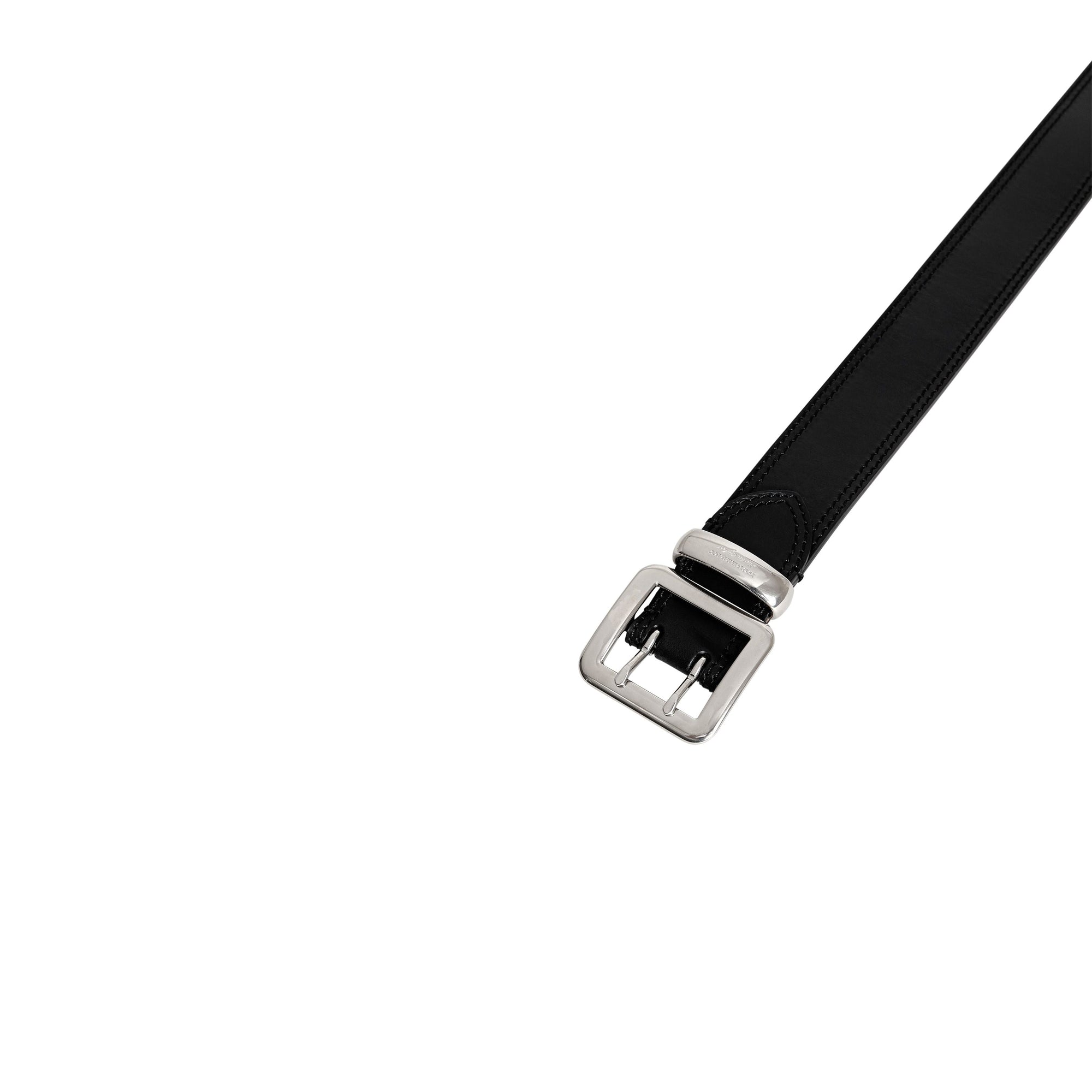 Ceinture en cuir avec surpiqûres - Black