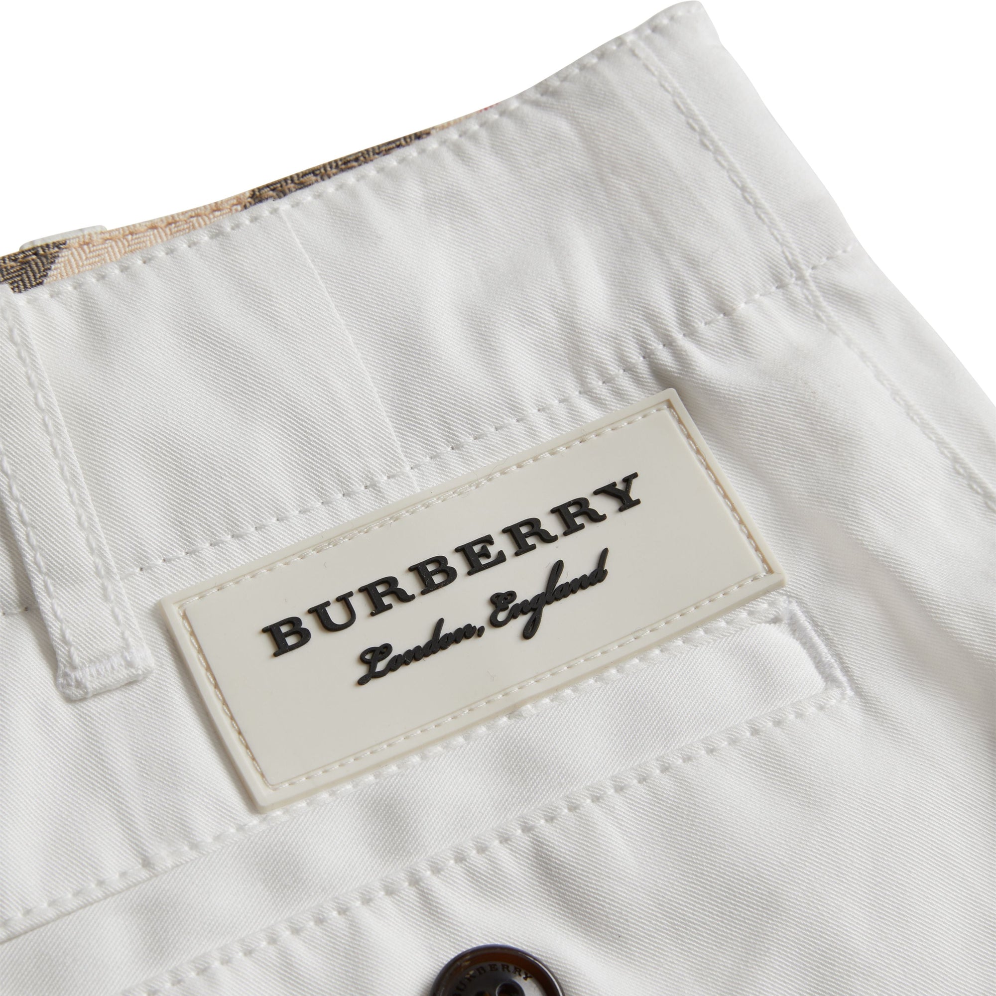 Short chino en sergé de coton - White