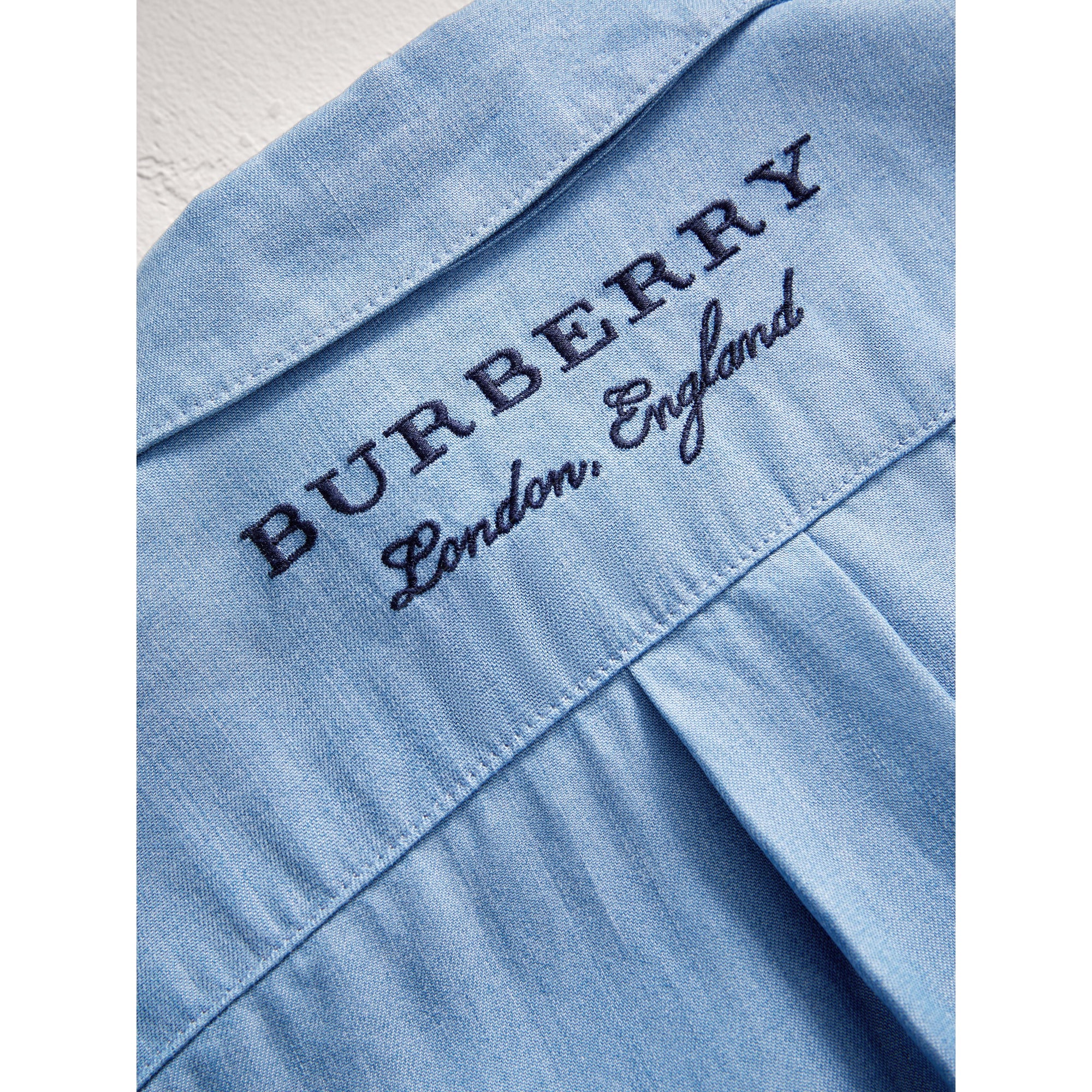 Combinaison en chambray à manches courtes - Steel Blue