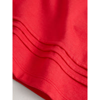 T-shirt en coton avec plis et motif check - Bright Orange Red
