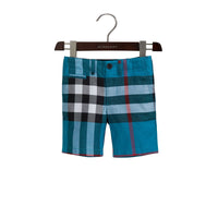 Short en coton à motif check - Azure Blue