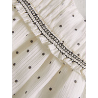 Robe et bloomer en coton et soie à volants - Black & White