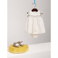 Robe et bloomer en coton et soie à volants - Black & White