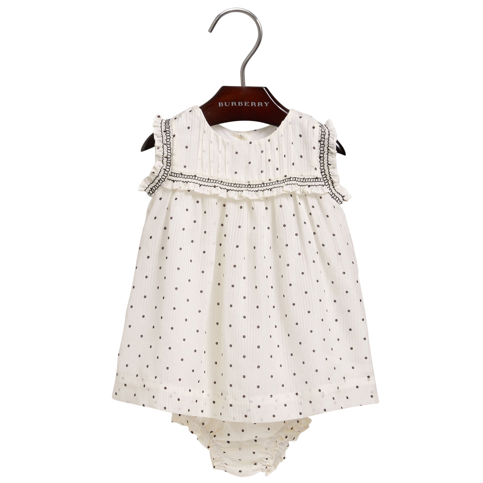 Robe et bloomer en coton et soie à volants - Black & White