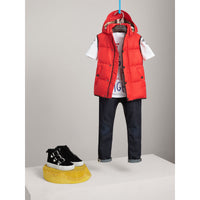 Veste sans manches rembourrée à capuche - Bright Orange Red