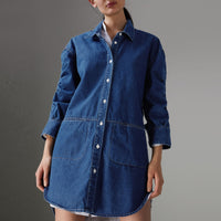 Robe chemise en coton japonais - Light Indigo