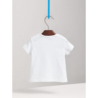T-shirt en coton avec poche à motif check - White