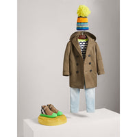 Trench en coton mélangé à capuche amovible - Dark Olive