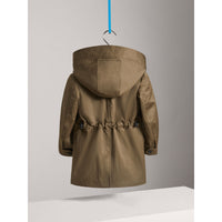 Trench en coton mélangé à capuche amovible - Dark Olive
