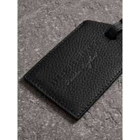 Porte-étiquette en cuir grainé - Black