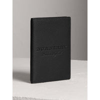 Étui pour passeport en cuir estampé - Black