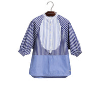 Robe chemise en coton à rayures contrastantes - Navy & White